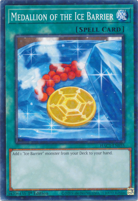 Medallion of the Ice Barrier (Duel Terminal) [HAC1-EN055] Parallel Rare | Play N Trade Winnipeg