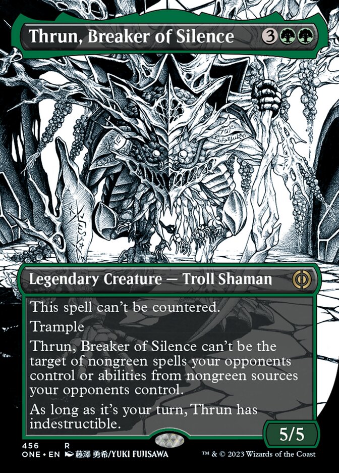 Thrun, Breaker of Silence (Borderless Manga Step-and-Compleat Foil) [Phyrexia: All Will Be One] | Play N Trade Winnipeg