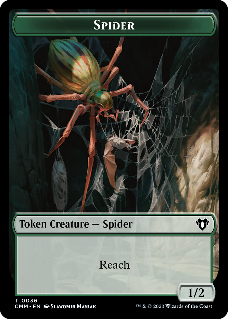 Wurm // Spider Double-Sided Token [Commander Masters Tokens] | Play N Trade Winnipeg
