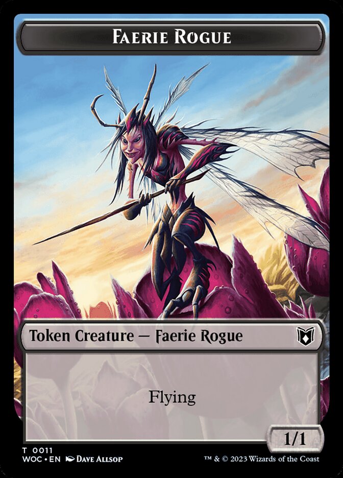 Faerie Rogue // Faerie (0011) Double-Sided Token [Wilds of Eldraine Commander Tokens] | Play N Trade Winnipeg