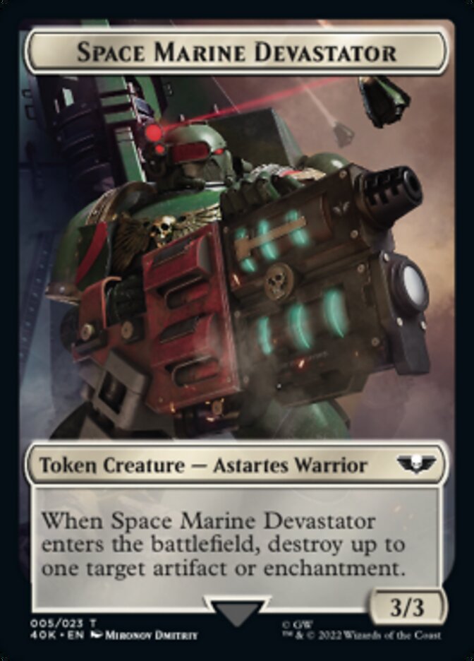 Soldier (002) // Space Marine Devastator Double-sided Token [Universes Beyond: Warhammer 40,000 Tokens] | Play N Trade Winnipeg