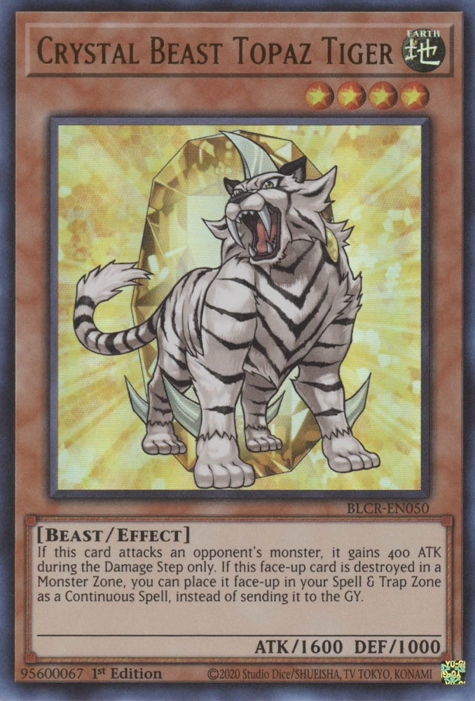 Crystal Beast Topaz Tiger [BLCR-EN050] Ultra Rare | Play N Trade Winnipeg