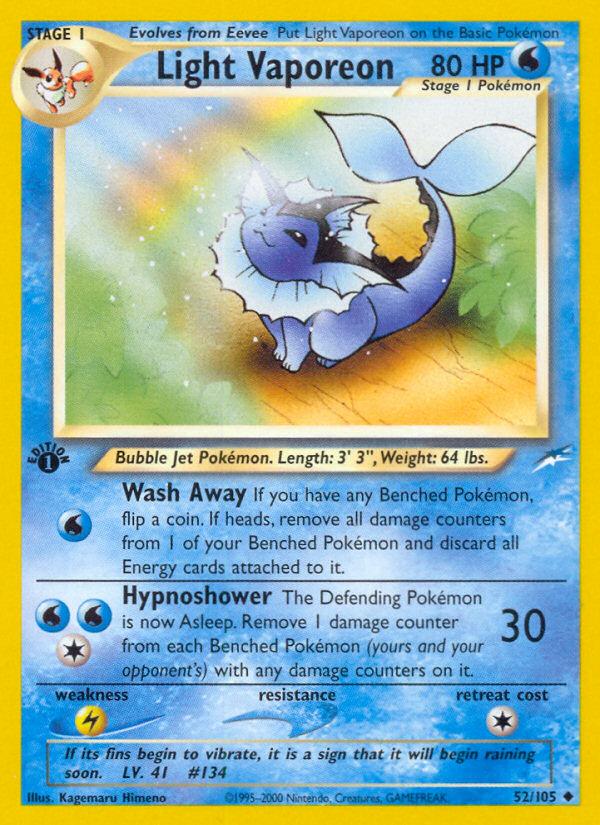 Light Vaporeon (52/105) [Neo Destiny 1st Edition] | Play N Trade Winnipeg