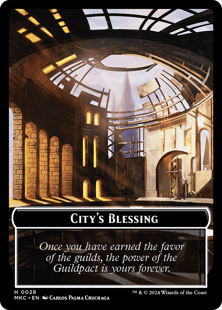 City's Blessing // Zombie Double-Sided Token [Murders at Karlov Manor Commander Tokens] | Play N Trade Winnipeg