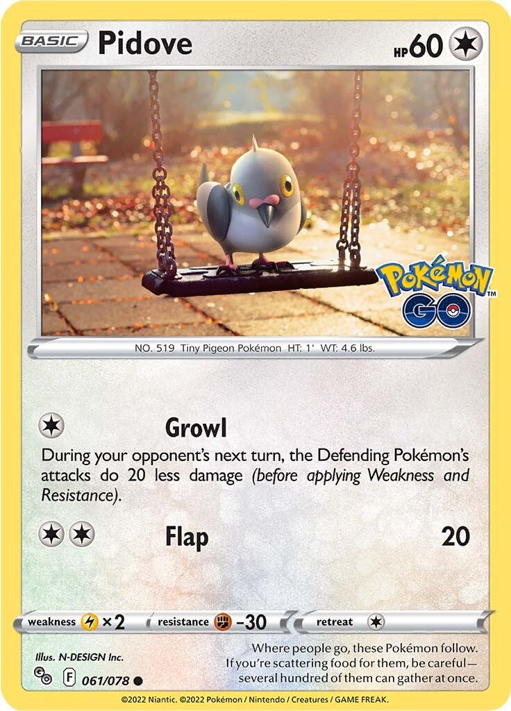 Pidove (061/078) [Pokémon GO] | Play N Trade Winnipeg