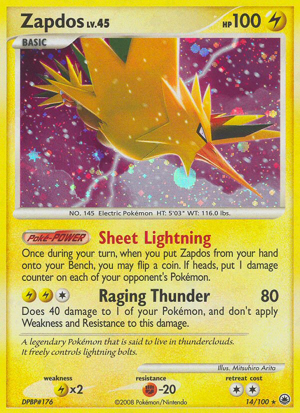 Zapdos (14/100) [Diamond & Pearl: Majestic Dawn] | Play N Trade Winnipeg