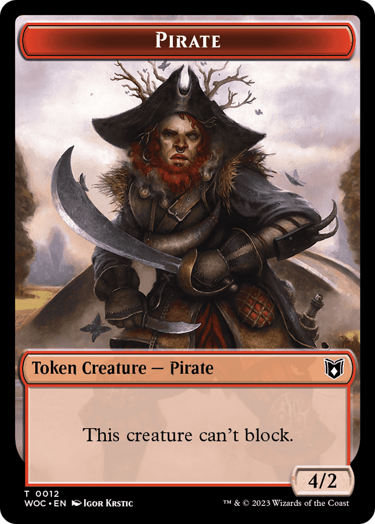 Pirate // Human Soldier Double-Sided Token [Wilds of Eldraine Commander Tokens] | Play N Trade Winnipeg