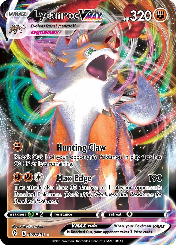 Lycanroc VMAX (092/203) [Sword & Shield: Evolving Skies] | Play N Trade Winnipeg