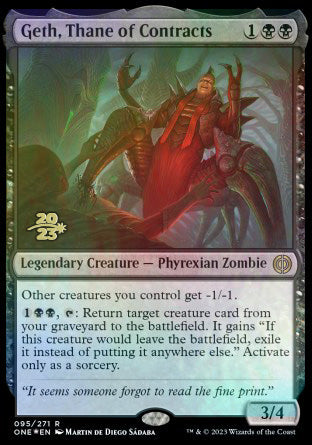 Geth, Thane of Contracts [Phyrexia: All Will Be One Prerelease Promos] | Play N Trade Winnipeg