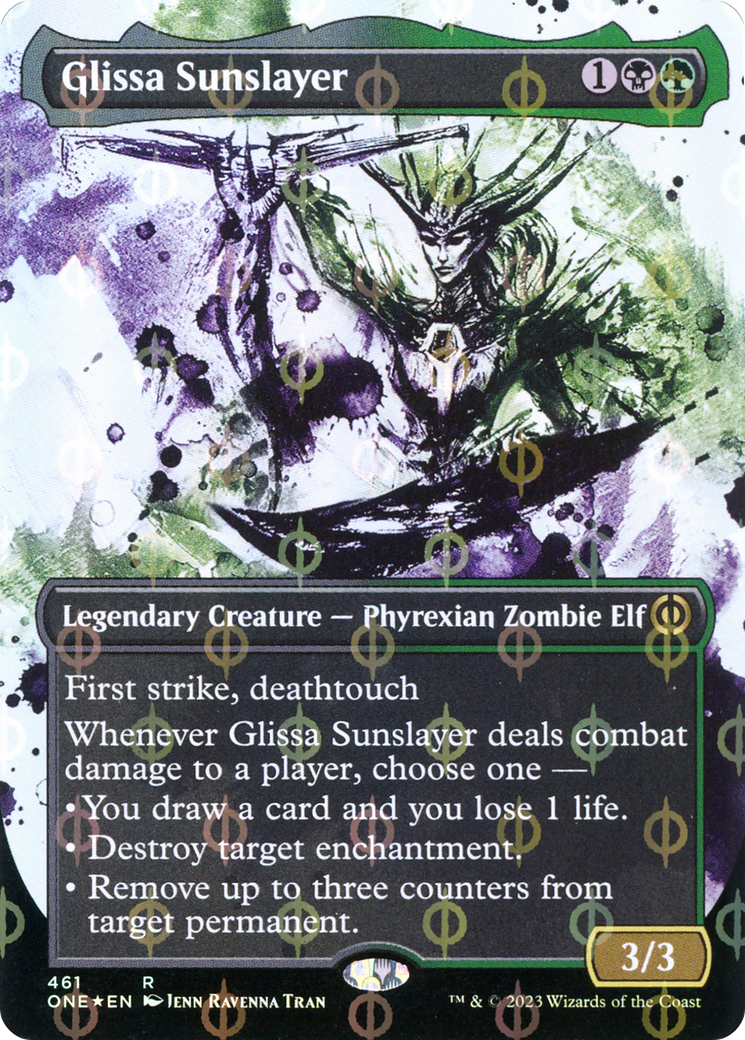 Glissa Sunslayer (Borderless Ichor Step-and-Compleat Foil) [Phyrexia: All Will Be One] | Play N Trade Winnipeg