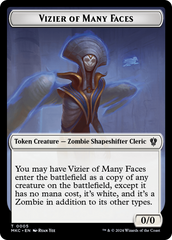 Vizier of Many Faces // Zombie Double-Sided Token [Murders at Karlov Manor Commander Tokens] | Play N Trade Winnipeg
