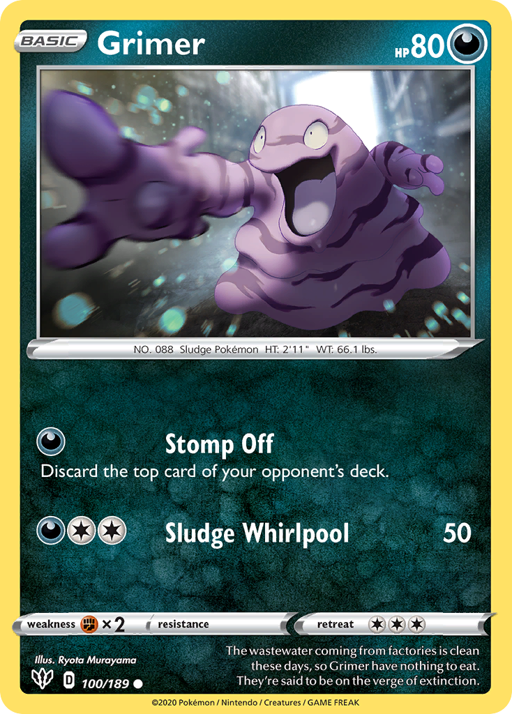 Grimer (100/189) [Sword & Shield: Darkness Ablaze] | Play N Trade Winnipeg