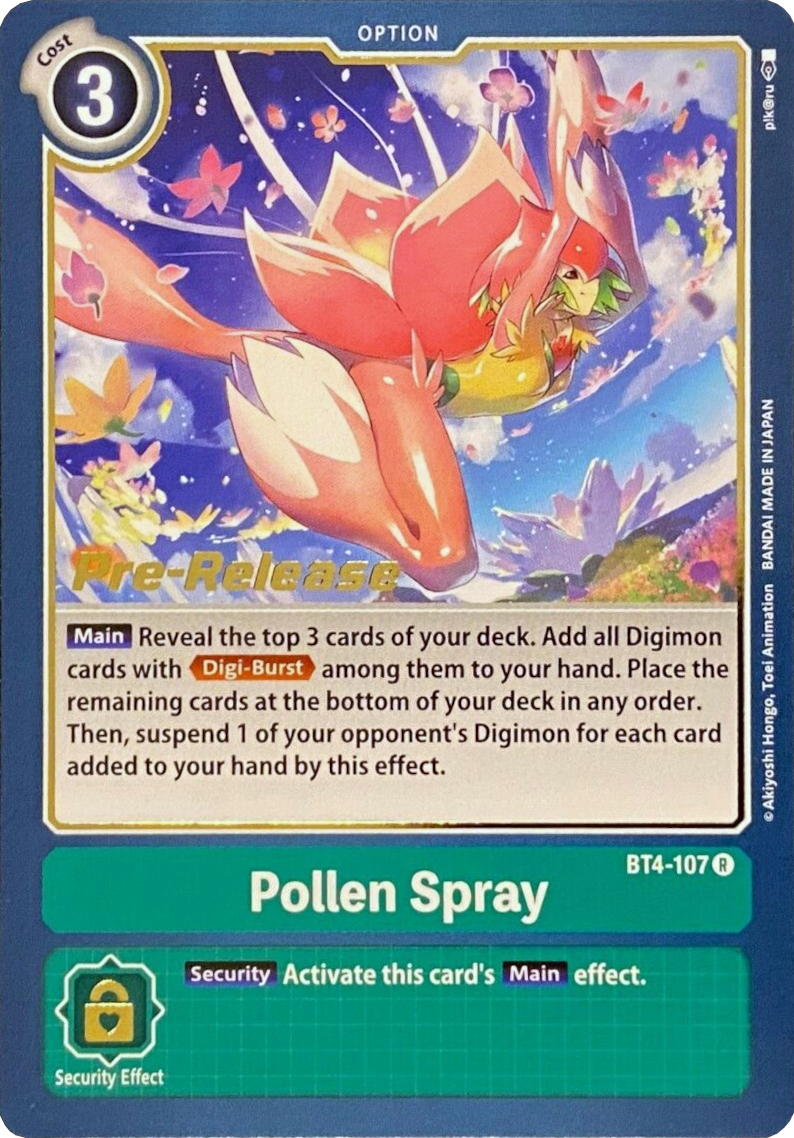 Pollen Spray [BT4-107] [Great Legend Pre-Release Promos] | Play N Trade Winnipeg