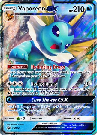 Vaporeon GX (SM172) (Jumbo Card) [Sun & Moon: Black Star Promos] | Play N Trade Winnipeg