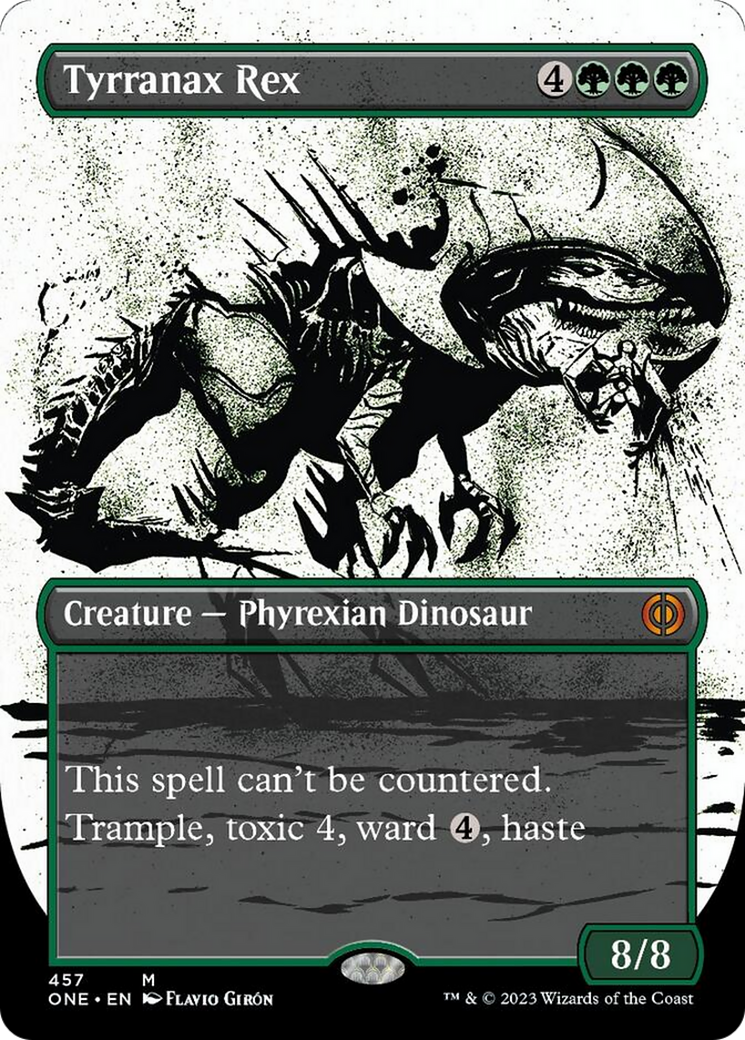 Tyrranax Rex (Borderless Ichor Step-and-Compleat Foil) [Phyrexia: All Will Be One] | Play N Trade Winnipeg