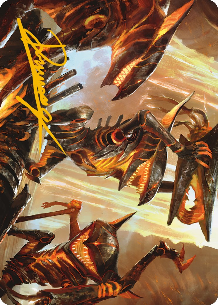 Gleeful Demolition Art Card (Gold-Stamped Signature) [Phyrexia: All Will Be One Art Series] | Play N Trade Winnipeg