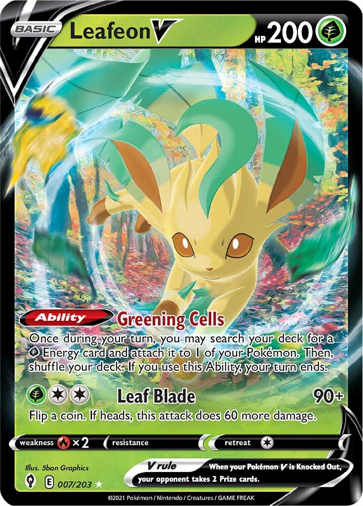 Leafeon V (007/203) [Sword & Shield: Evolving Skies] | Play N Trade Winnipeg