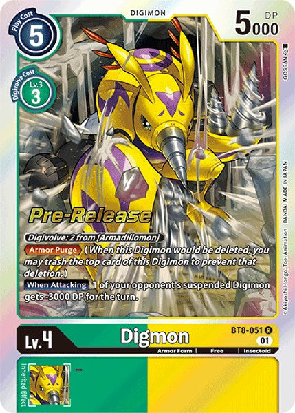 Digmon [BT8-051] [New Awakening Pre-Release Cards] | Play N Trade Winnipeg