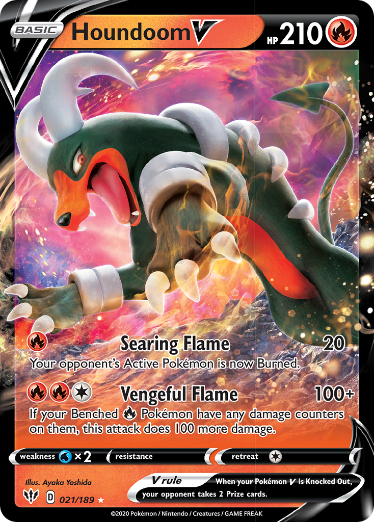 Houndoom V (021/189) [Sword & Shield: Darkness Ablaze] | Play N Trade Winnipeg