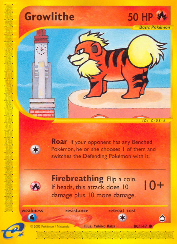 Growlithe (80/147) [Aquapolis] | Play N Trade Winnipeg