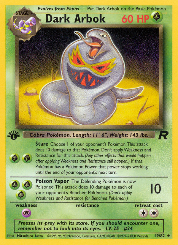 Dark Arbok (19/82) [Team Rocket 1st Edition] | Play N Trade Winnipeg