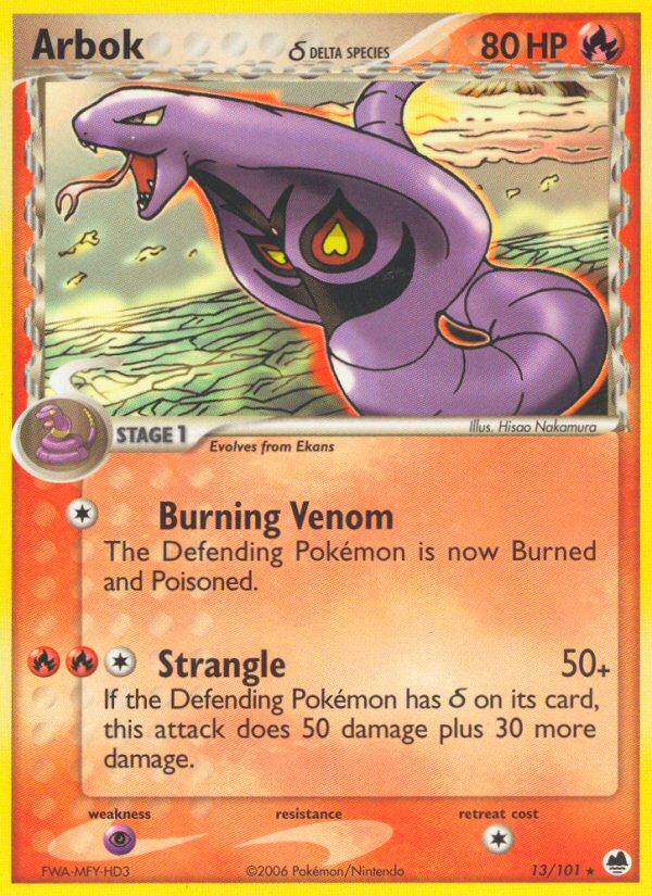 Arbok (13/101) (Delta Species) [EX: Dragon Frontiers] | Play N Trade Winnipeg