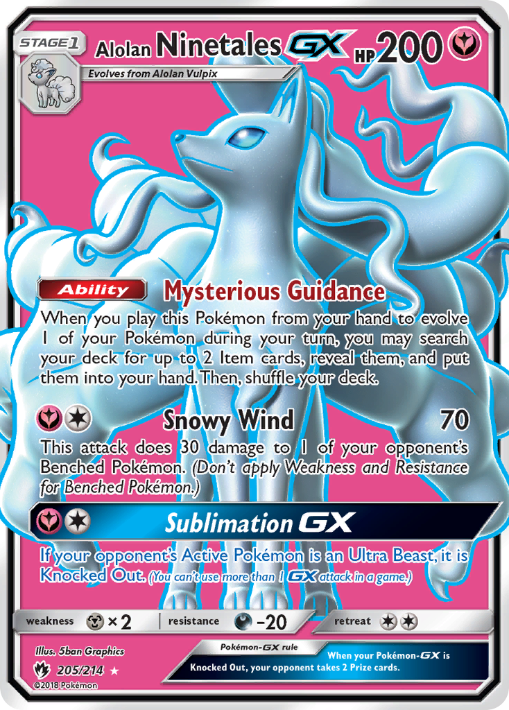 Alolan Ninetales GX (205/214) [Sun & Moon: Lost Thunder] | Play N Trade Winnipeg