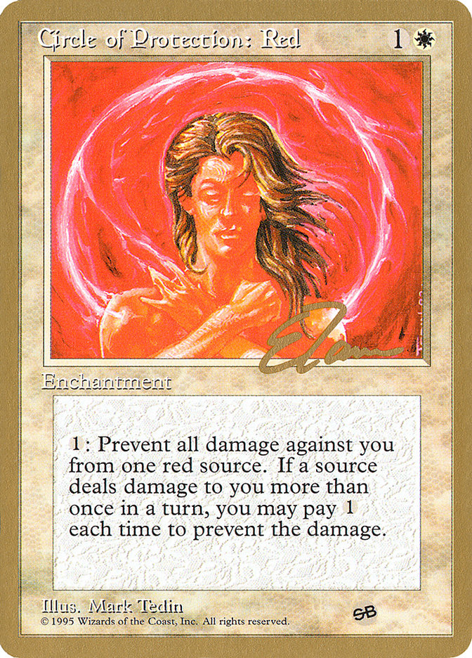 Circle of Protection: Red (Eric Tam) (SB) [Pro Tour Collector Set] | Play N Trade Winnipeg