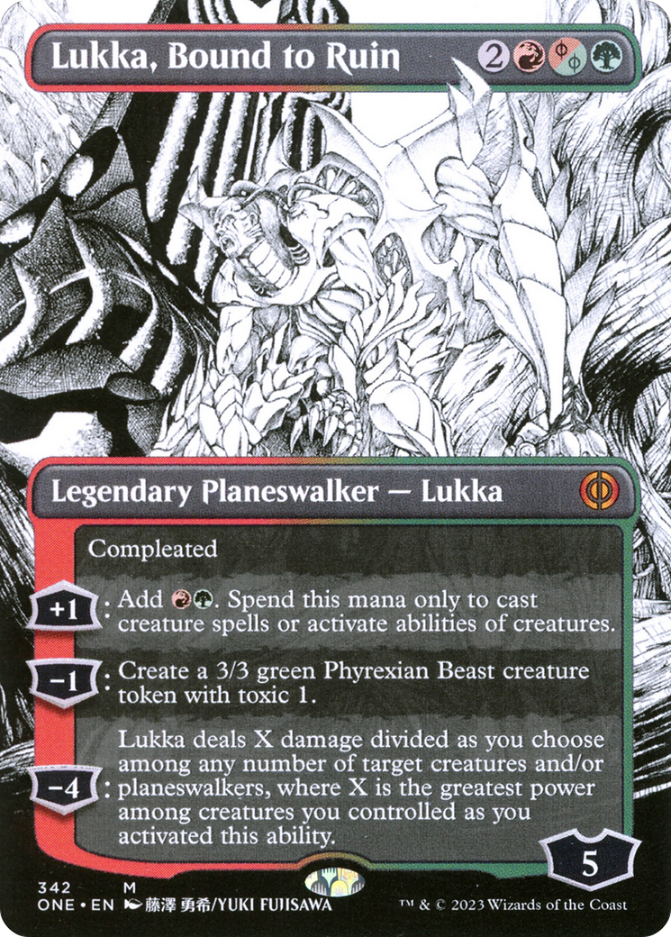 Lukka, Bound to Ruin (Borderless Manga) [Phyrexia: All Will Be One] | Play N Trade Winnipeg