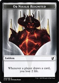 Ob Nixilis, Reignited Emblem // Zombie (010) Double-sided Token [Commander 2019 Tokens] | Play N Trade Winnipeg