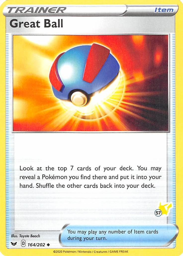 Great Ball (164/202) (Pikachu Stamp #57) [Battle Academy 2022] | Play N Trade Winnipeg