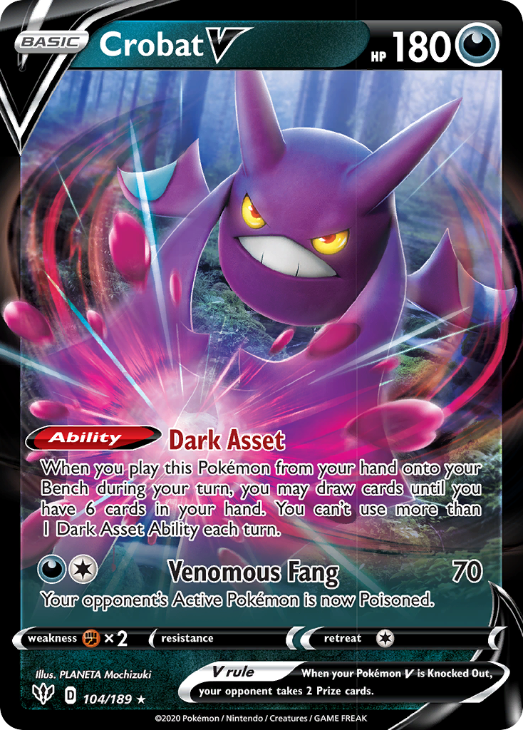 Crobat V (104/189) [Sword & Shield: Darkness Ablaze] | Play N Trade Winnipeg