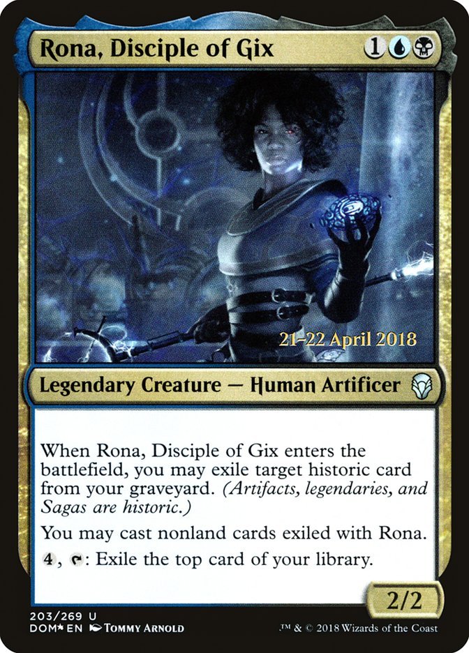 Rona, Disciple of Gix  [Dominaria Prerelease Promos] | Play N Trade Winnipeg