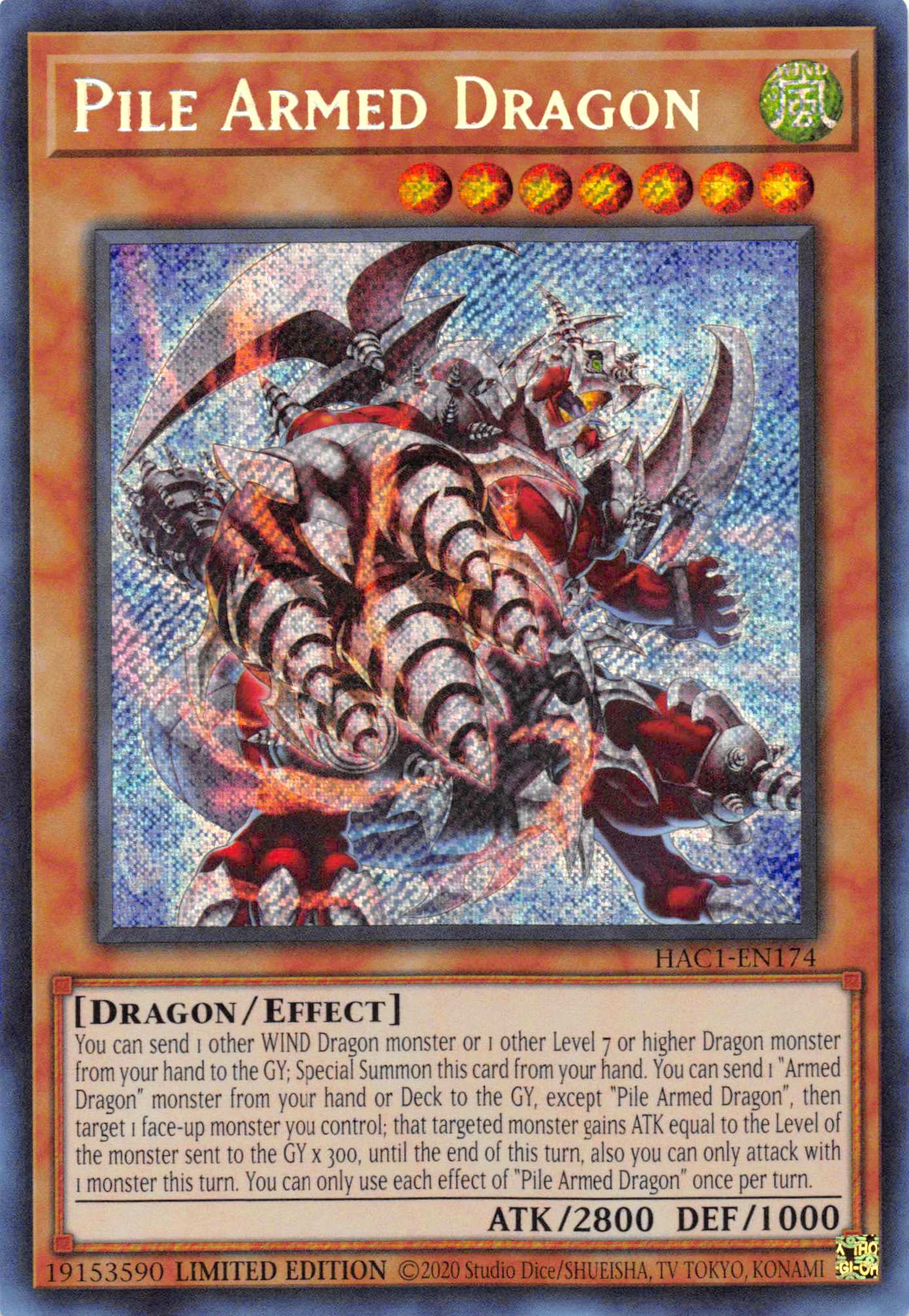 Pile Armed Dragon [HAC1-EN174] Secret Rare | Play N Trade Winnipeg