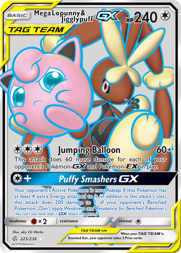 Mega Lopunny & Jigglypuff GX (225/236) [Sun & Moon: Cosmic Eclipse] | Play N Trade Winnipeg