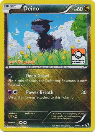 Deino (97/113) (League Promo 3rd Place) [Black & White: Legendary Treasures] | Play N Trade Winnipeg