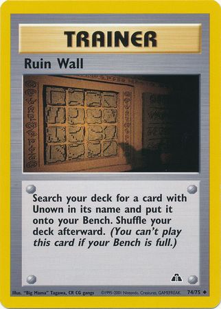 Ruin Wall (74/75) [Neo Discovery Unlimited] | Play N Trade Winnipeg