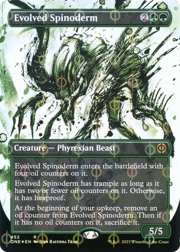 Evolved Spinoderm (Borderless Ichor Step-and-Compleat Foil) [Phyrexia: All Will Be One] | Play N Trade Winnipeg