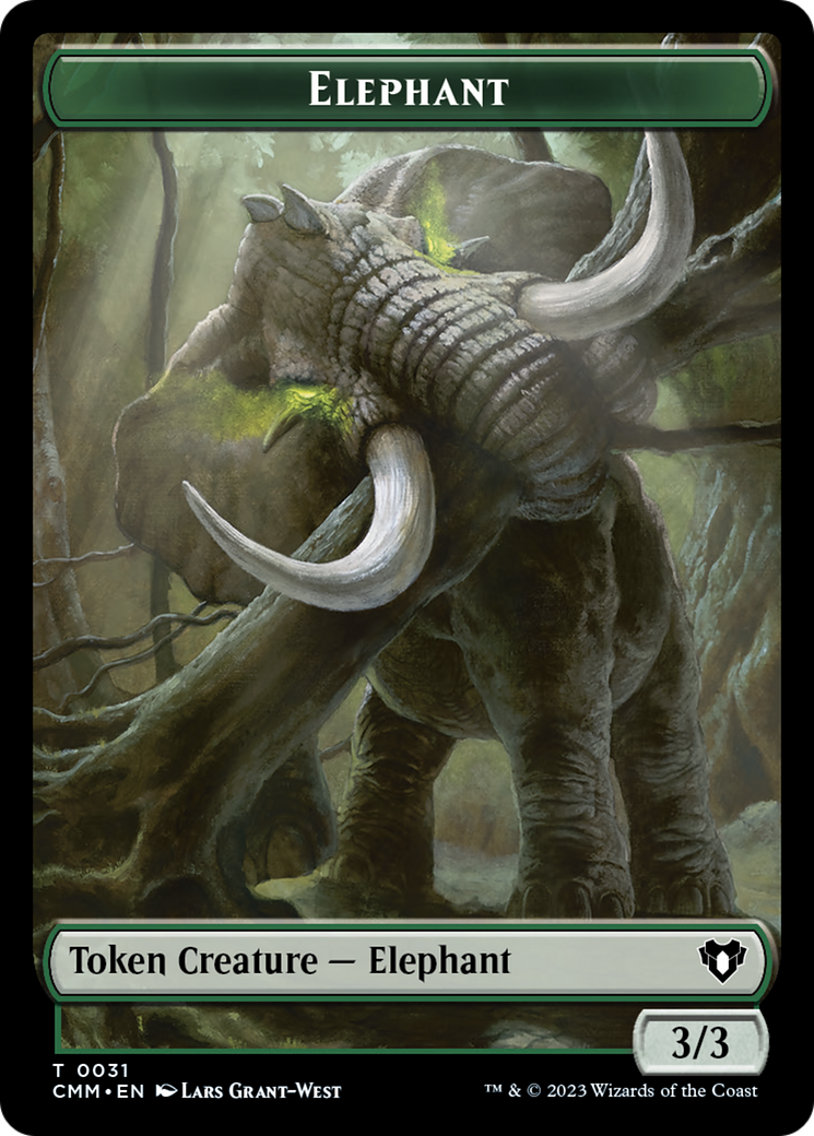 Soldier // Elephant Double-Sided Token [Commander Masters Tokens] | Play N Trade Winnipeg