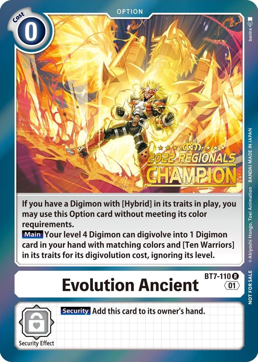 Evolution Ancient [BT7-110] (2022 Championship Offline Regional) (Online Champion) [Next Adventure Promos] | Play N Trade Winnipeg