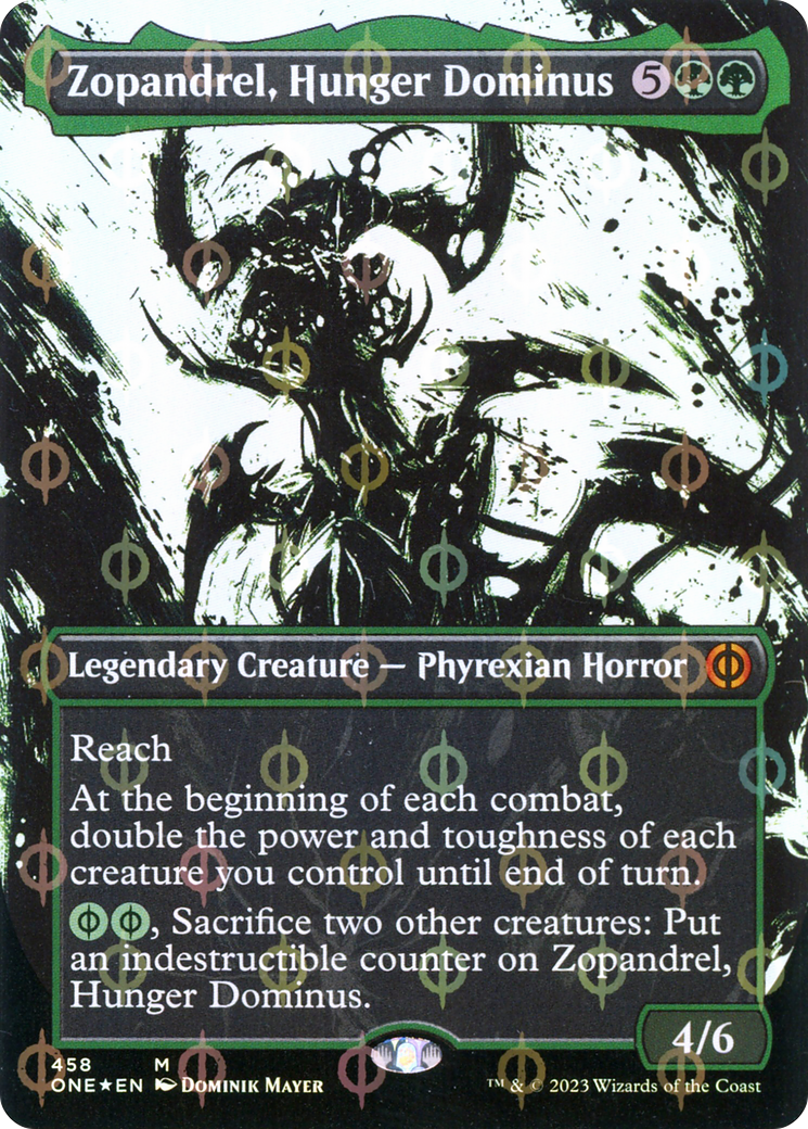 Zopandrel, Hunger Dominus (Borderless Ichor Step-and-Compleat Foil) [Phyrexia: All Will Be One] | Play N Trade Winnipeg