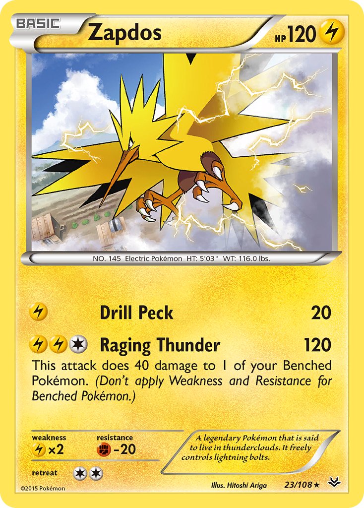 Zapdos(23/108) (Theme Deck Exclusive) [XY: Roaring Skies] | Play N Trade Winnipeg