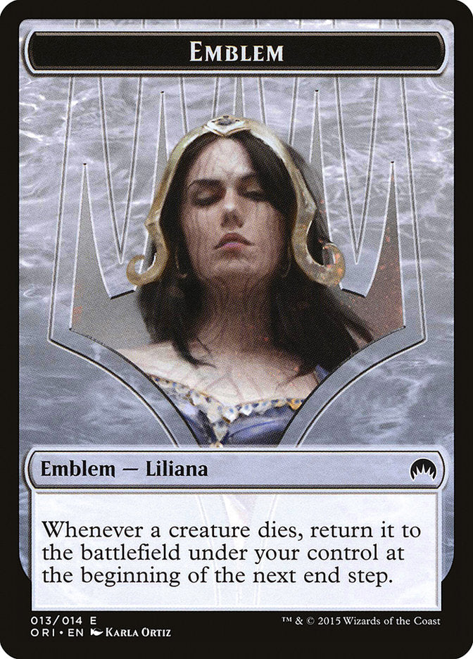 Liliana, Defiant Necromancer Emblem [Magic Origins Tokens] | Play N Trade Winnipeg