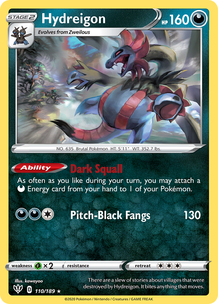 Hydreigon (110/189) [Sword & Shield: Darkness Ablaze] | Play N Trade Winnipeg