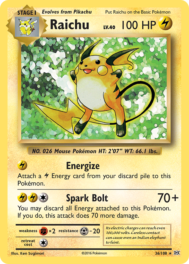 Raichu (36/108) [XY: Evolutions] | Play N Trade Winnipeg