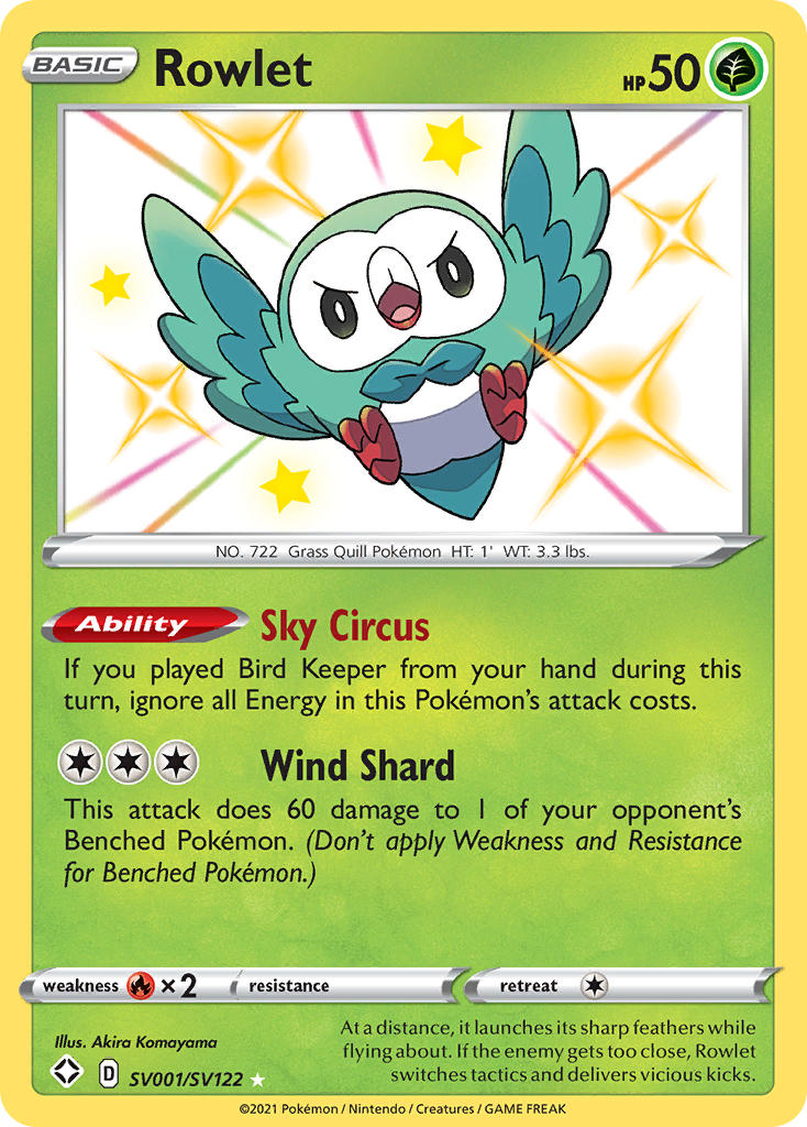 Rowlet (SV001/SV122) [Sword & Shield: Shining Fates] | Play N Trade Winnipeg