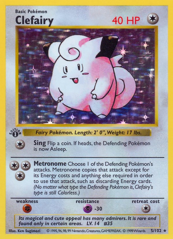 Clefairy (5/102) (Shadowless) [Base Set 1st Edition] | Play N Trade Winnipeg