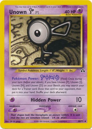 Unown [F] (48/75) [Neo Discovery Unlimited] | Play N Trade Winnipeg