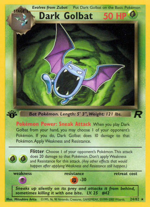 Dark Golbat (24/82) [Team Rocket 1st Edition] | Play N Trade Winnipeg