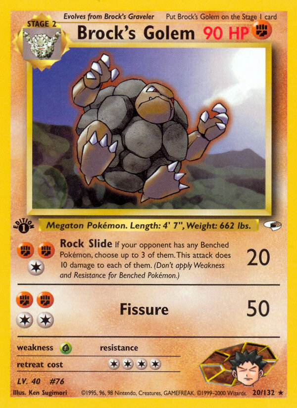 Brock's Golem (20/132) [Gym Heroes 1st Edition] | Play N Trade Winnipeg